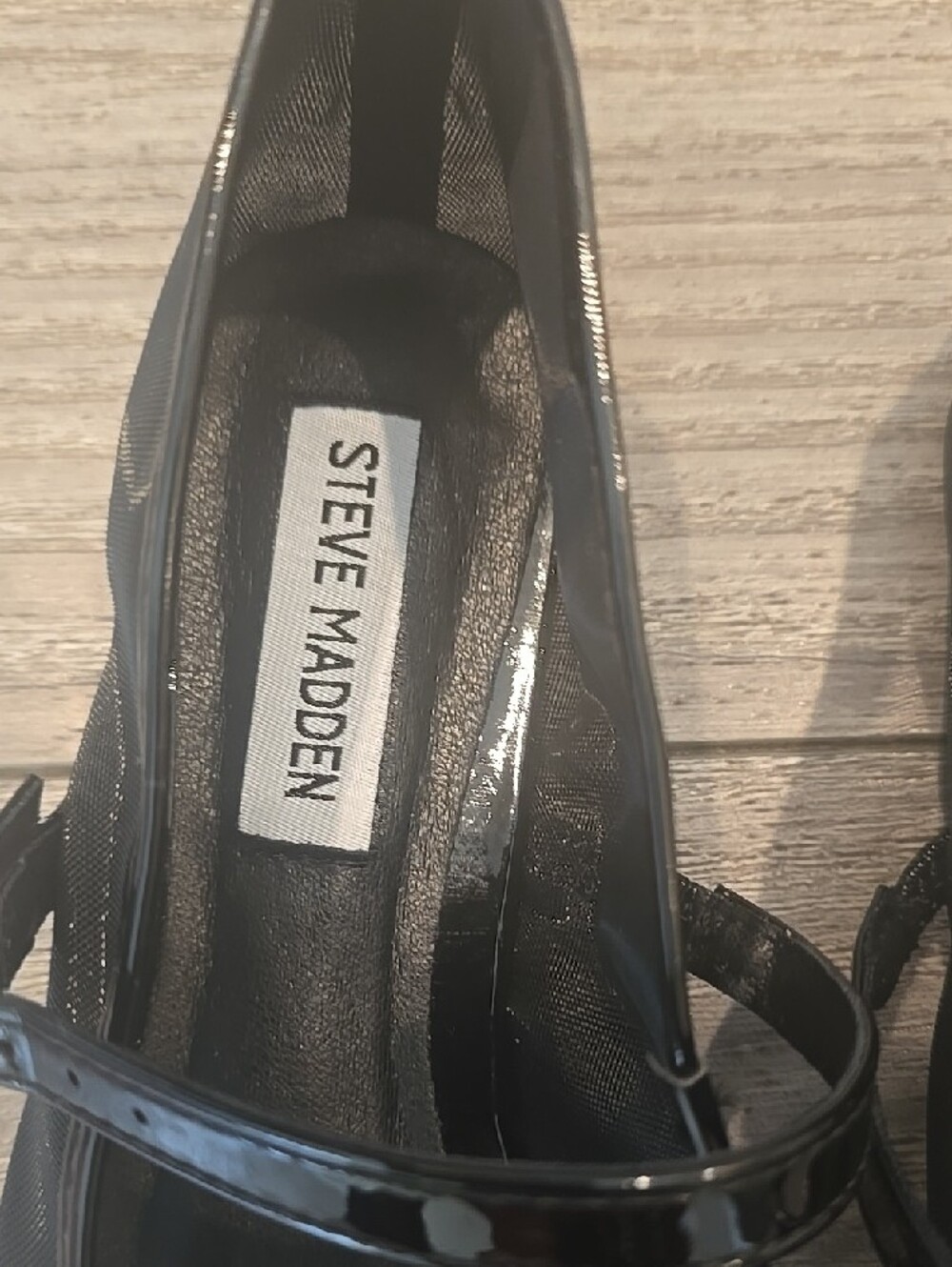 NWOT Steve Madden Black Patent Strap Mary Jane Flats - Picture 2 of 9
